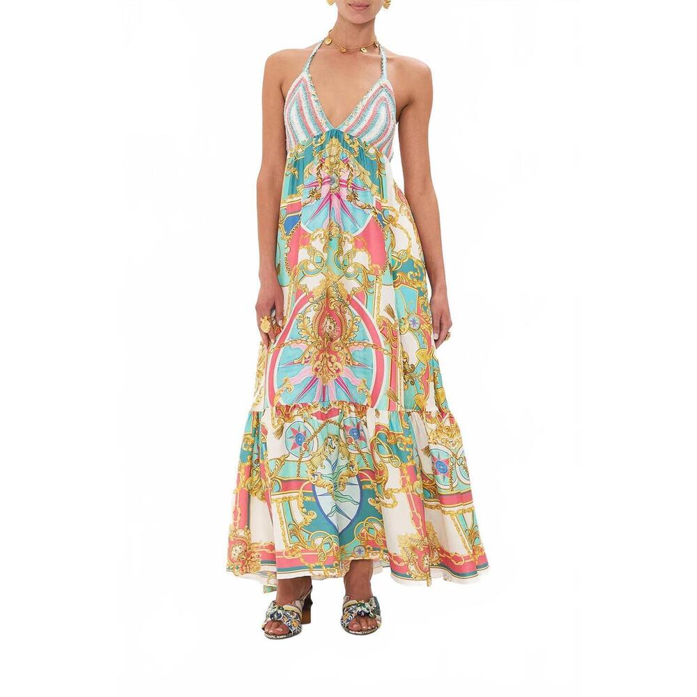 NEW CAMILLA crochet bra long dress in sail away with me